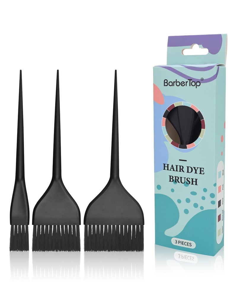 BarberTop 3 Pack Hair Color Brush Set - Professional Hair Dye Brush for Stylist, for Highlighting, Tint and Coloring Sections - Women Men Salon Use Home DIY Dyeing - Image 1